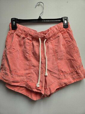 Aerie High Waisted Rope Drawstring Utility Shorts - Spicy Coral XS